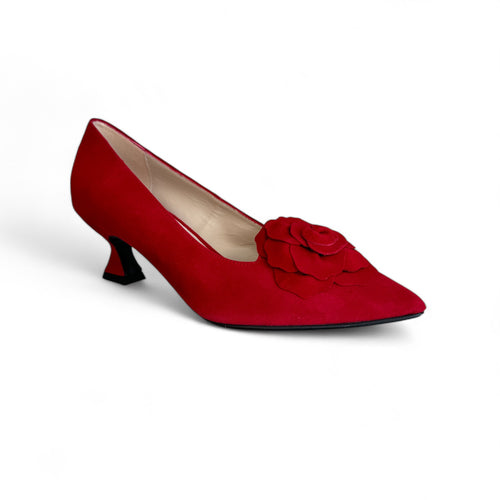 Marian Red Suede Kitten Heel