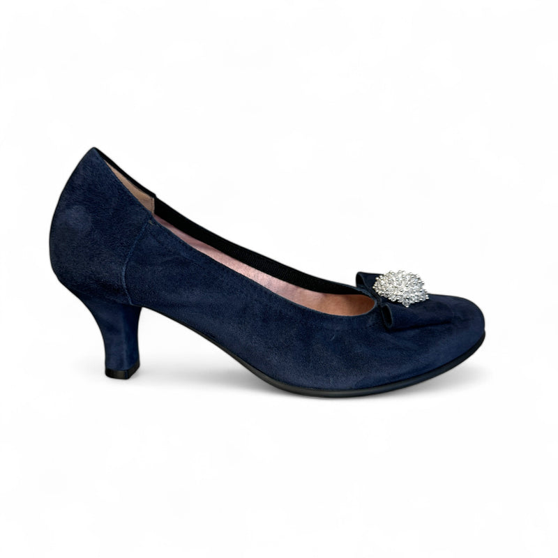 Le Babe Navy Suede Kitten Heel