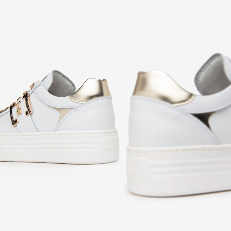 NeroGiardini White & Gold Trainer