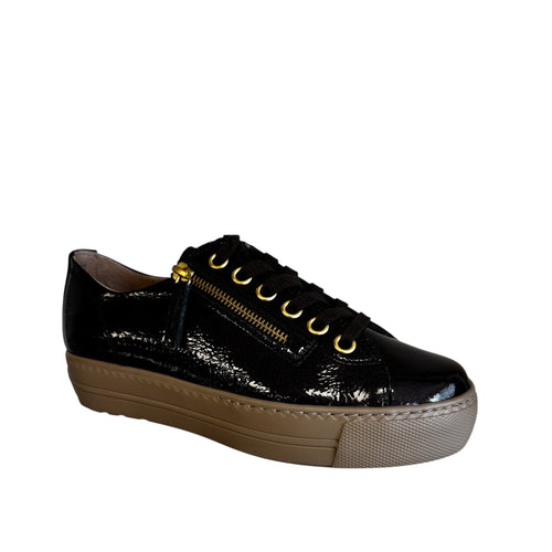 Paul Green Brown Patent Leather Trainer