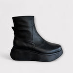 Wonders Sofia Black Wedge Ankle Boot