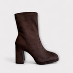 LODI Brown Suede Platform Sock Boot