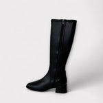 Wonders Ayla 03 Black Leather Knee High Boot