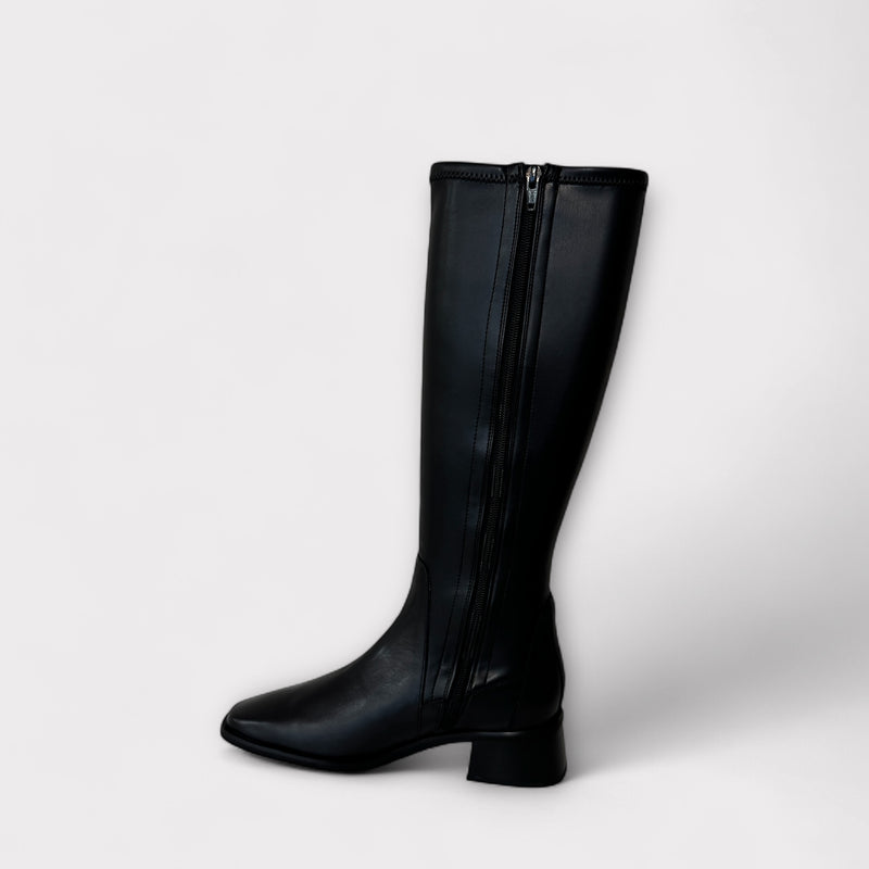 Wonders Ayla 03 Black Leather Knee High Boot