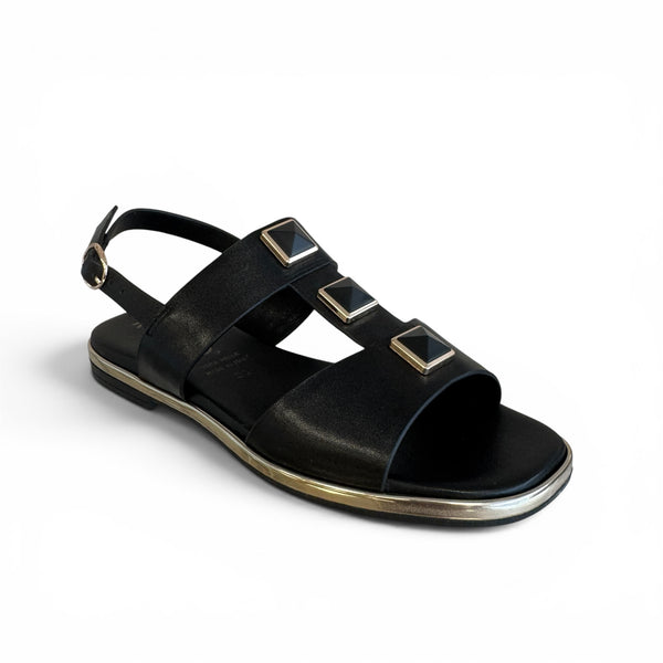 REPO Black Flat Sandal