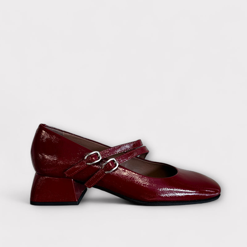Wonders Fleur D-1901 Wine Patent Mary Jane Shoe