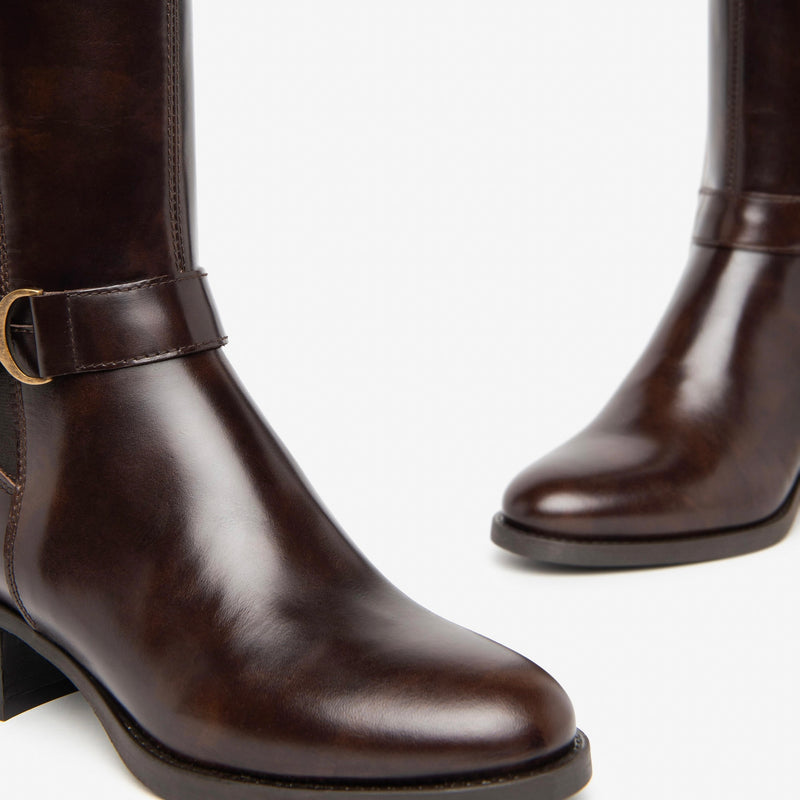 NeroGiardini Chocolate Brown Knee High Leather Boot