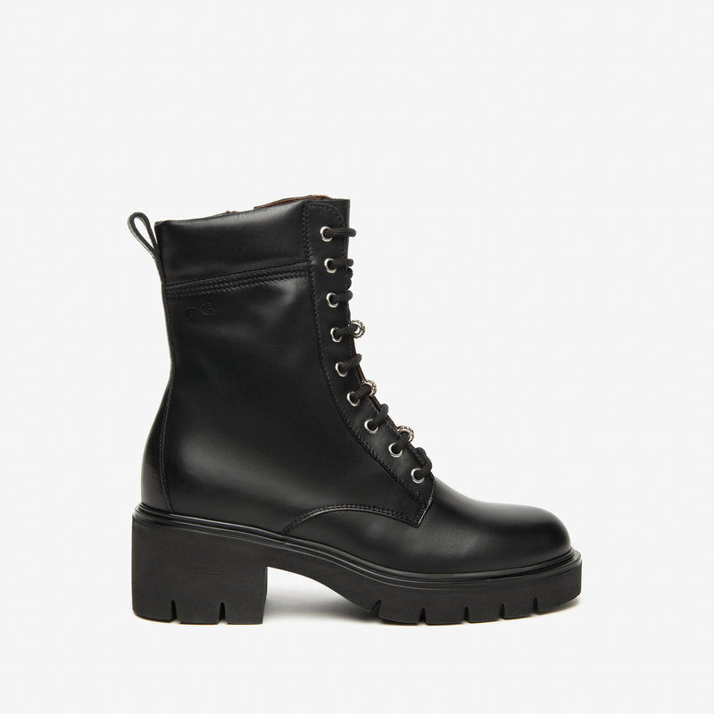 NeroGiardini Black Leather Platform Boot
