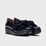 Wonders Romeo Navy Patent Wedge