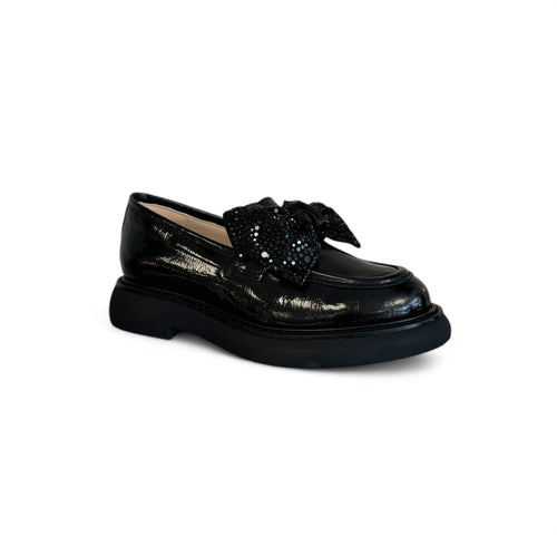 Marian Black Leather Chunky Loafer