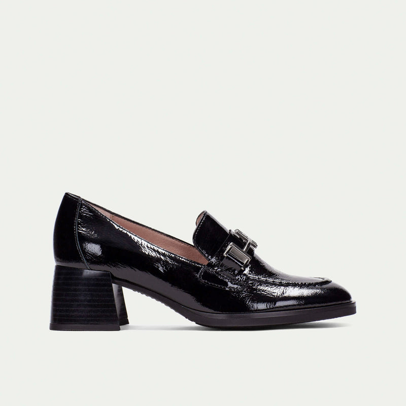 Hispanitas Milan Black Block Heel  Shoe