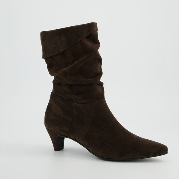 Paul Green Brown Suede Midi Boot Style: 8325-002
