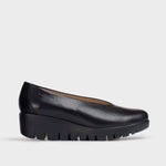 Wonders Fly Black Leather Shoe