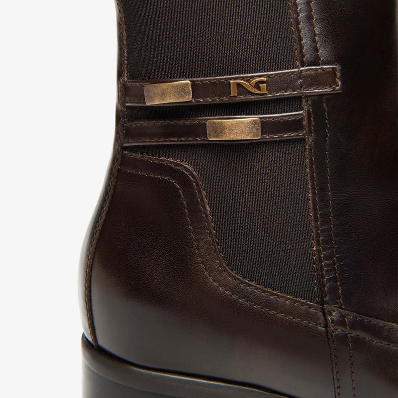 NeroGiardini Brown Leather Ankle Boot