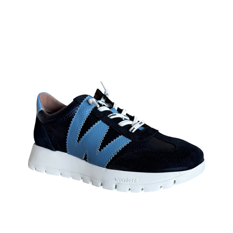 Wonders A-2476 Odisei 76 Navy Suede & Leather Trainer