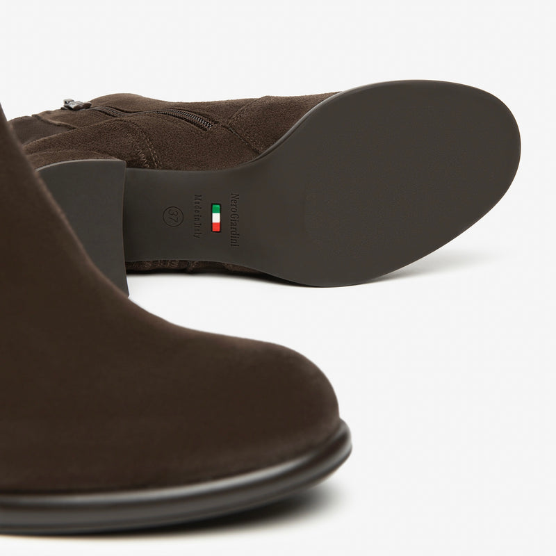 NeroGiardini Brown Suede Ankle Boot