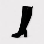 LODI Black Suede Stretch Knee High Boot