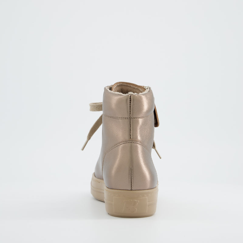 Paul Green Bronze Leather Hi-Top Trainer