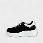 Wonders Roma 30 Black & Cream Chunky Trainer