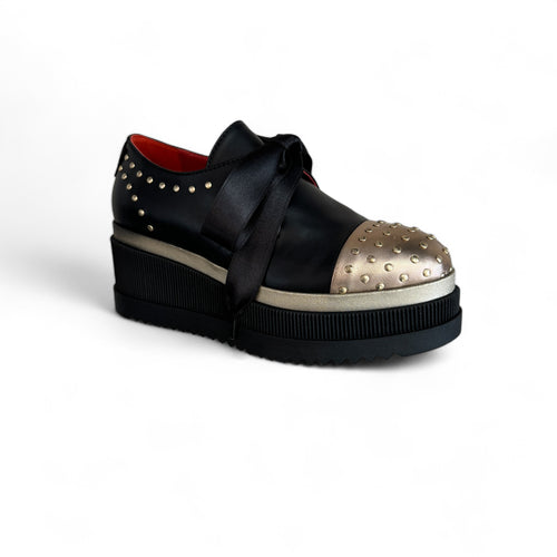 Marco Moreo Black & Gold Platform Shoe