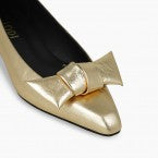 LODI Gold Leather Low Heel Shoes