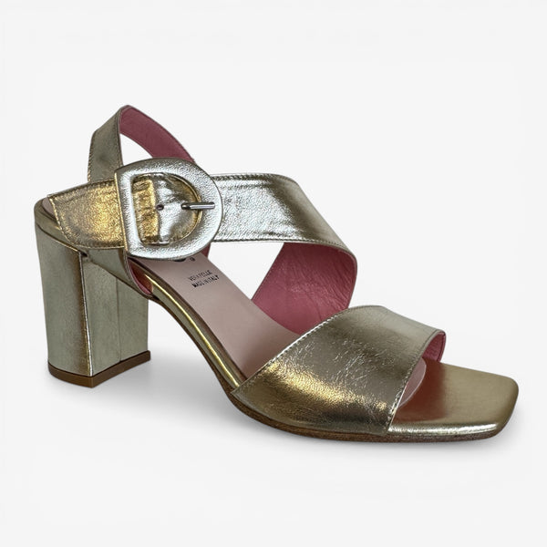 REPO Gold Block Heel Sandal 39626-E6