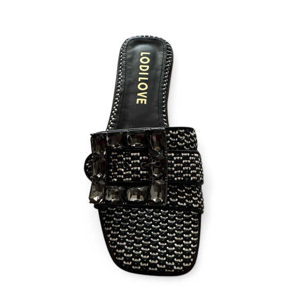 LODI Raffia Black & White Slider