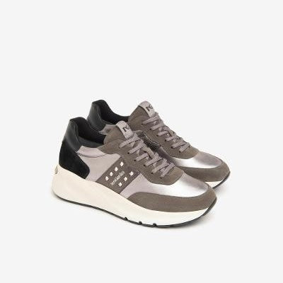 NeroGiardini Grey & Black Wedge Trainer