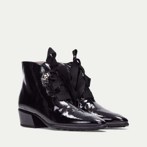 Hispanitas Verona Black Patent Ankle Boot