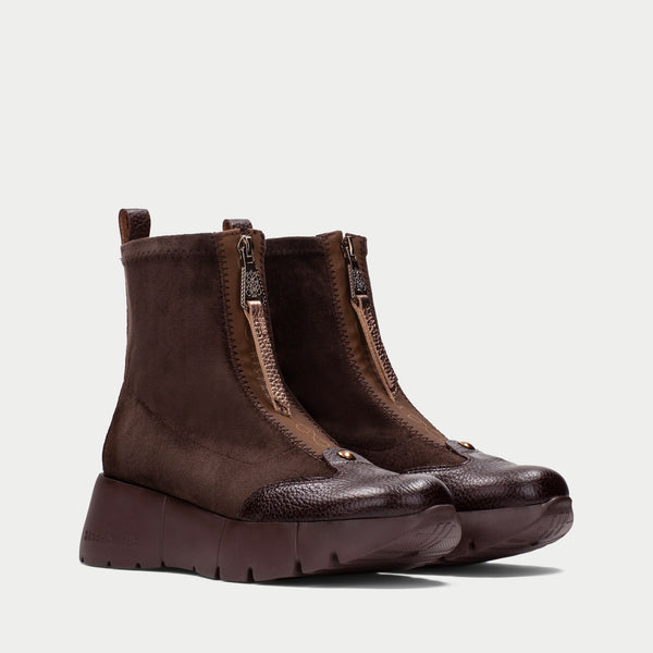 Hispanitas Montana Brown Wedge Ankle Boot