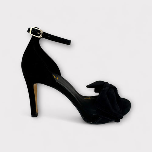 LODI Ingal Black Suede Ankle Strap Sandal