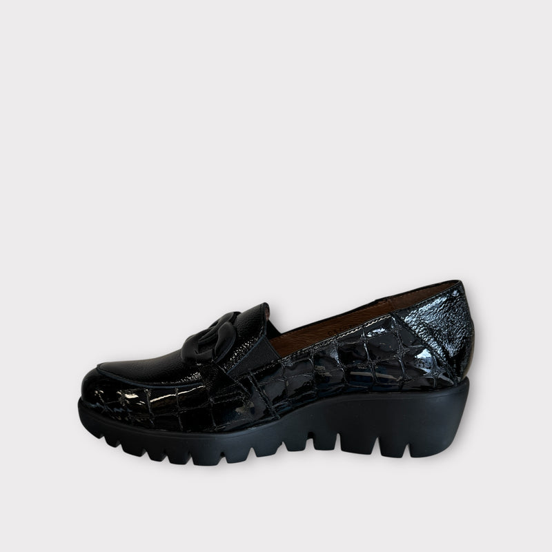 Wonders C-33330 Brisa Black Patent Wedge Shoe