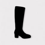 Miss Elastic Black Lycra Knee High Boot