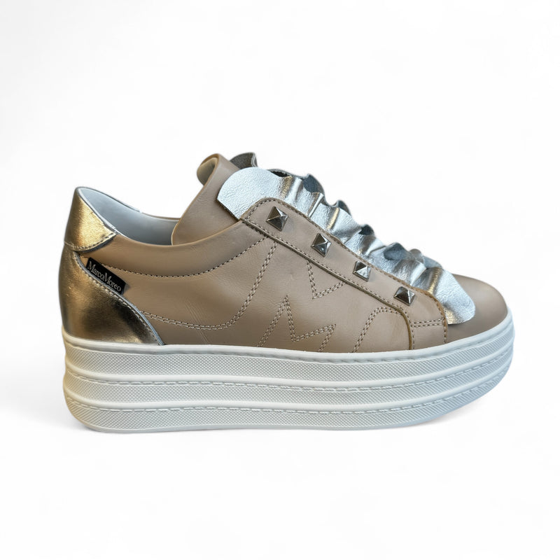 Marco Moreo Whitney Beige Leather Trainer