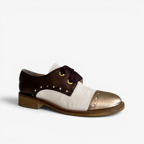 Marco Moreo Toe Cap Latte Ribbon Lace Up