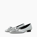 LODI Silver Low Heel Shoes