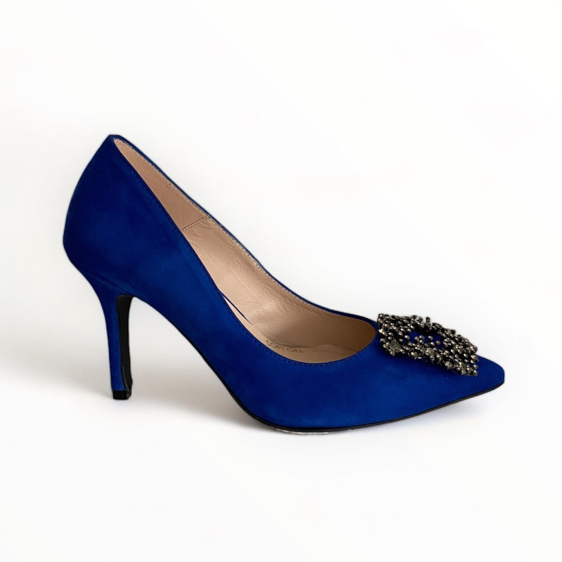 Marian Blue Suede Court Shoe