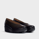 Wonders Fly Black Leather Shoe