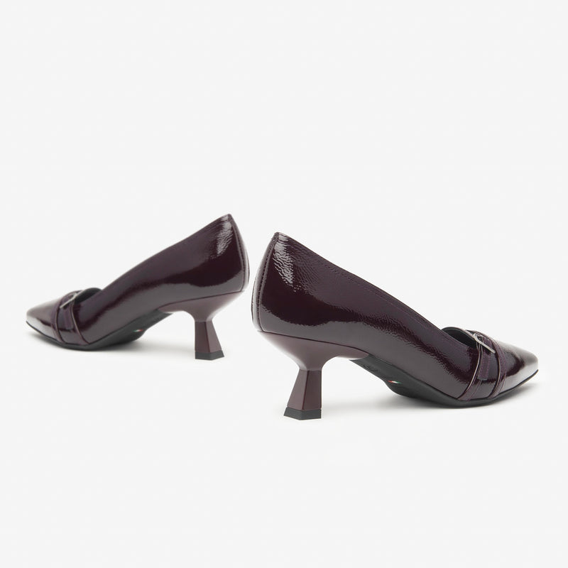 NeroGiardini Burgundy Patent Kitten Heel Shoe