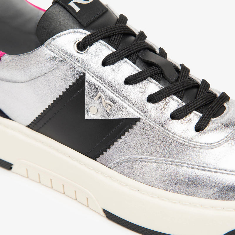 NeroGiardini Silver & Black Trainer