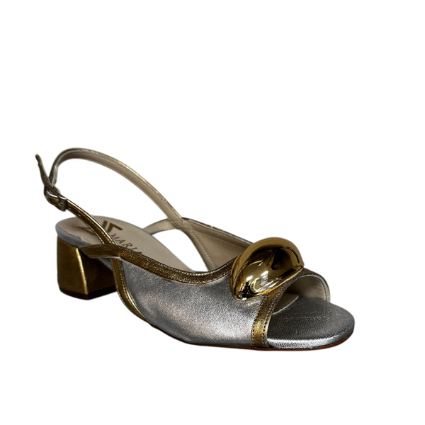Marian Metallic Silver & Gold Sandal