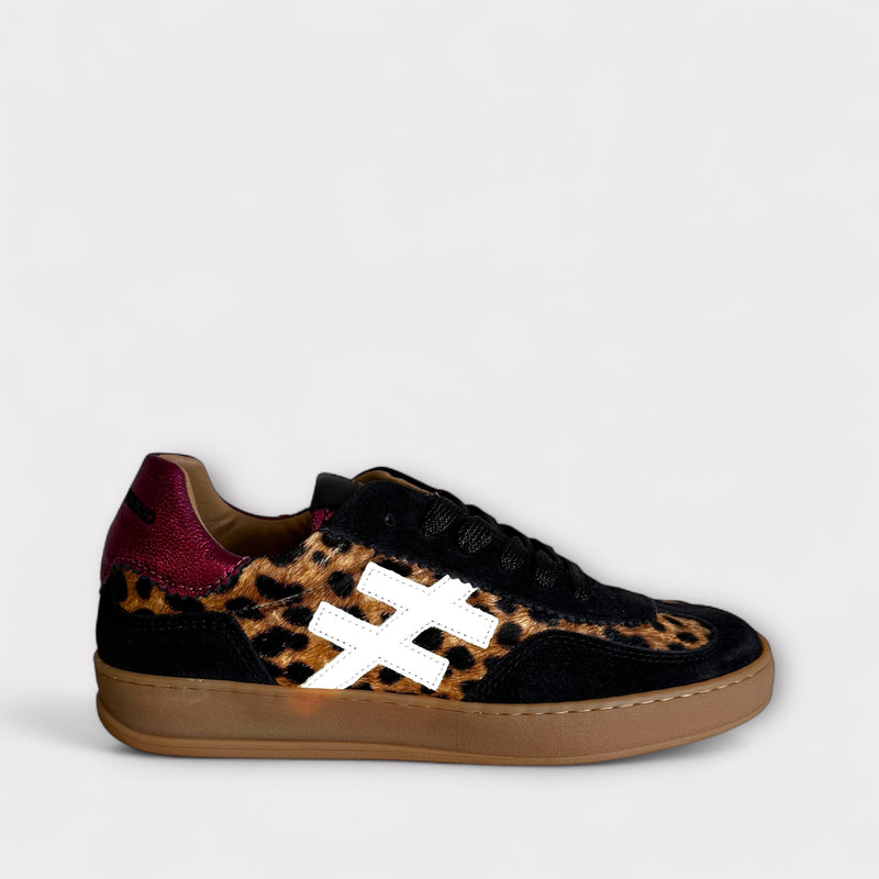Another Trend Black & Leopard Print Trainer