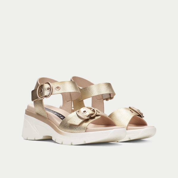 Hispanitas Cedro Gold Wedge Sandal