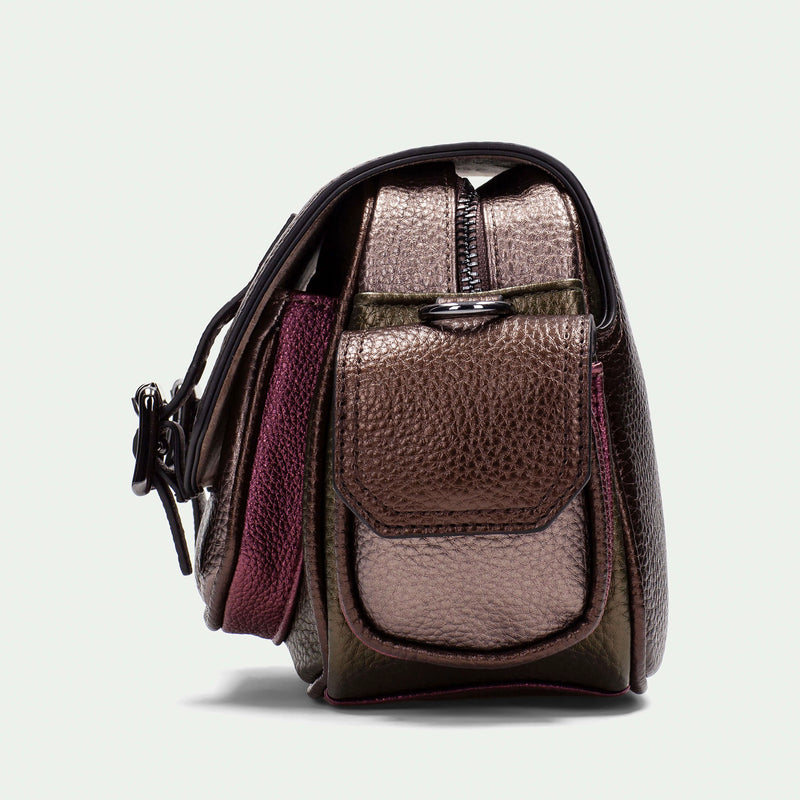 Hispanitas Metallic & Wine Crossbody Bag