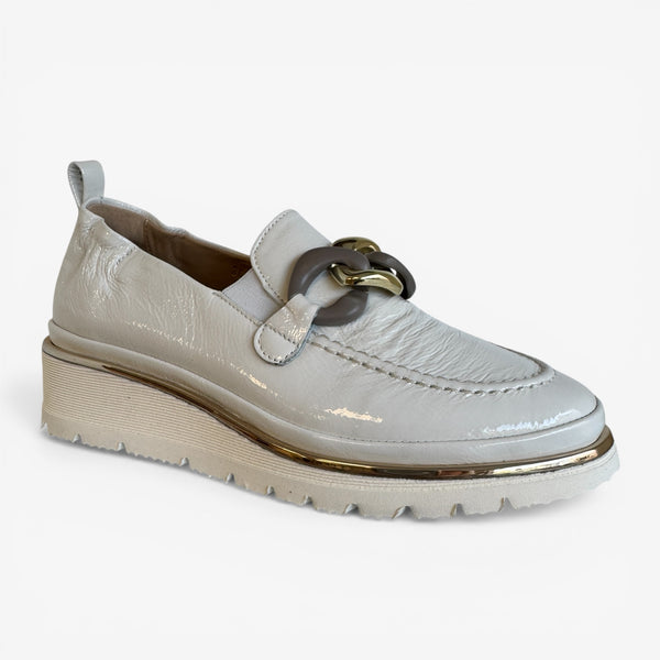 XSA E23M9859 White Patent Loafer