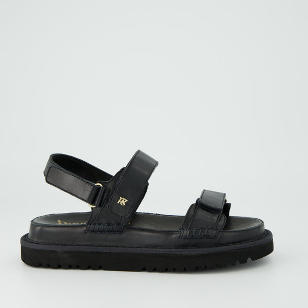 Paul Green Black Leather Sandal - 6175-019