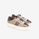 NeroGiardini Beige Metallic Printed Trainer