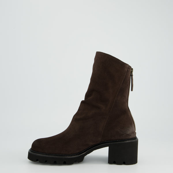 Paul Green Brown Suede Ankle Boot - 8291-010
