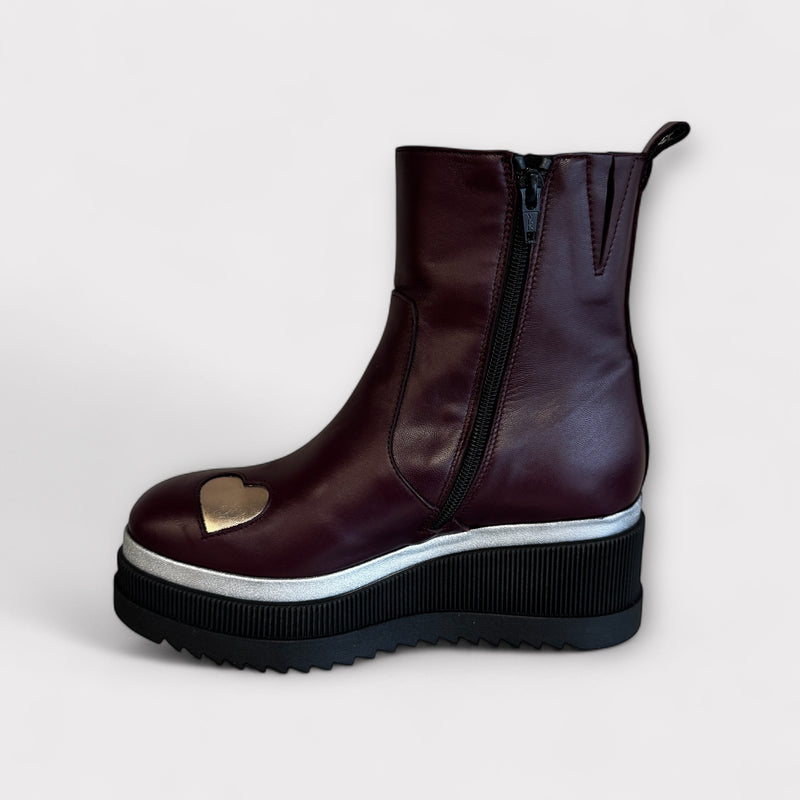 Marco Moreo Stockholm Burgundy Ankle Boot