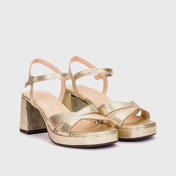 Wonders Gold Platform Sandal - G-6820